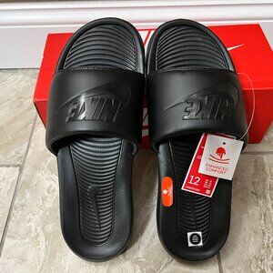 *NEW* Men NIKE VICTORI ONE SLIDES BLACK/BLACK (CN9675 003)